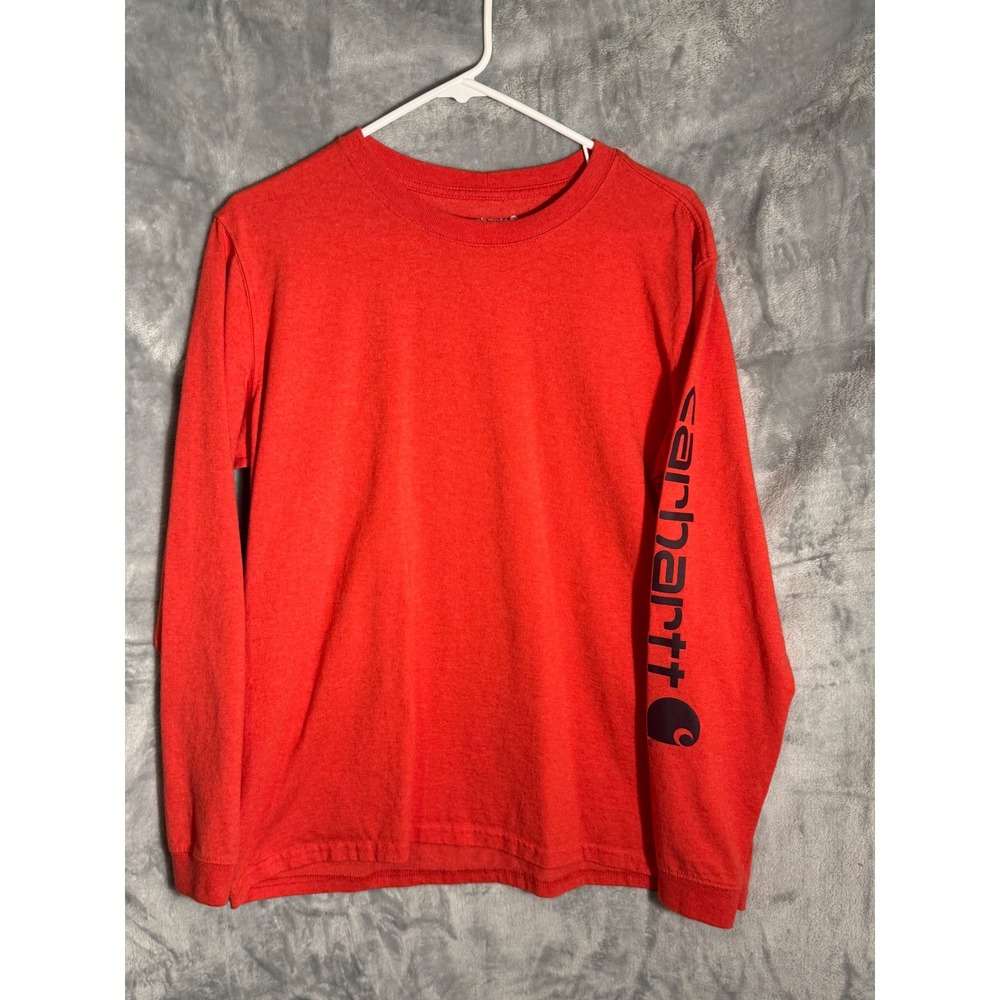 Carhartt Mens Long Sleeve Graphic Logo T-Shirt orange Workwear Tee‎